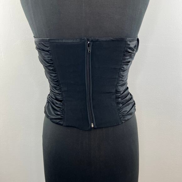 GV Black Top Lined Side Ruched Sweatheart Neck Back Zipper Classic Fit Size 40 - Picture 5 of 6